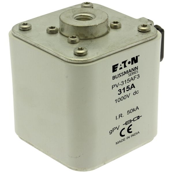 Fuse-link, high speed, 315 A, DC 1000 V, size 3, 76 x 92 x 91 mm, gPV, IEC, UL, single indicator image 4