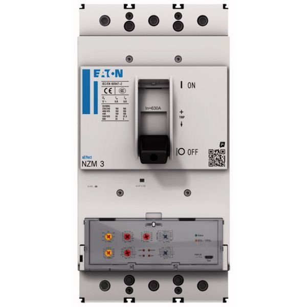NZM3 PXR20 circuit breaker, 630A, 3p, screw terminal, earth-fault protection image 1