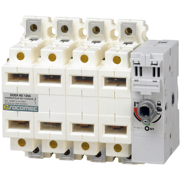 Load break switch with visible contacts  SIDER 4P 125A front & side op image 3