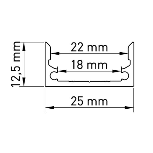 Aluminium profile TBF L-2000mm W-25mm H-12,5mm image 2