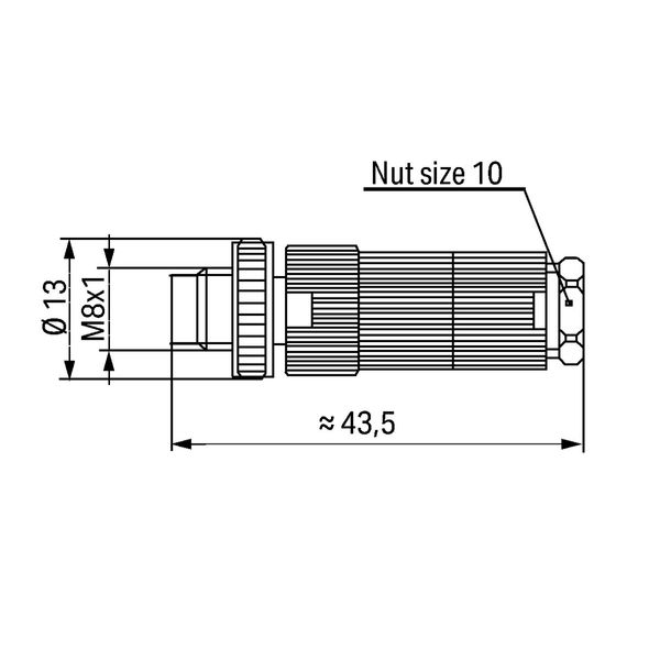 Fitted pluggable connector 3-pole M8 plug, straight image 1