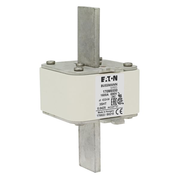 Fuse-link, high speed, 1600 A, AC 690 V, size 3, 76 x 76 x 150 mm, aR, IEC, single indicator image 18