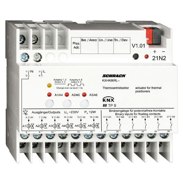 KNX Heating actuator, 6 inputs, 6 outputs image 2