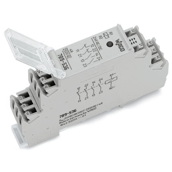 Relay module Nominal input voltage: 24 V AC/DC 4 make contacts gray image 3