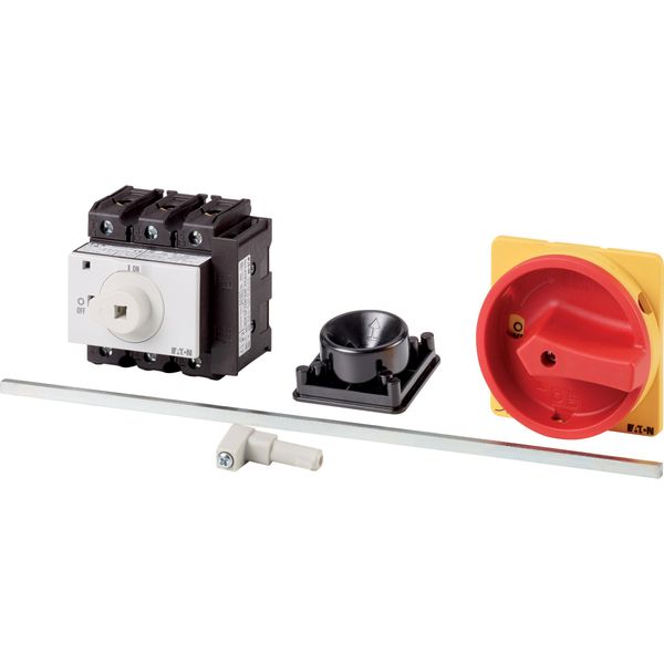 Main switch, P3, 100 A, rear mounting, 3 pole, 1 N/O, 1 N/C, Emergency switching off function, Lockable in the 0 (Off) position, With metal shaft for image 3