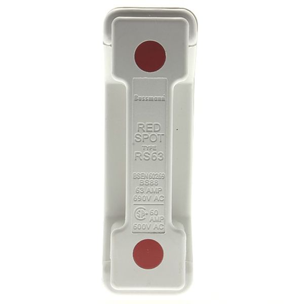 Fuse-holder, LV, 63 A, AC 690 V, BS88/A3, 1P, BS, back stud connected, white image 2