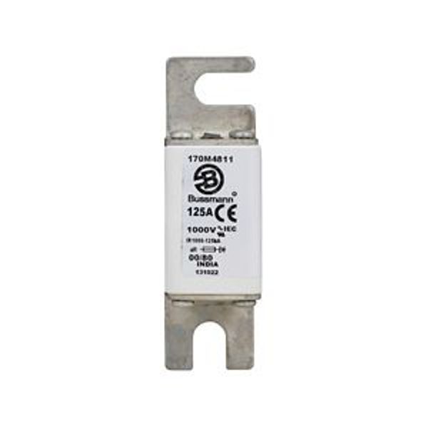 Fuse-link, high speed, 125 A, AC 1000 V, size 00, 30 x 47 x 98 mm, aR, DIN, IEC, single indicator image 5