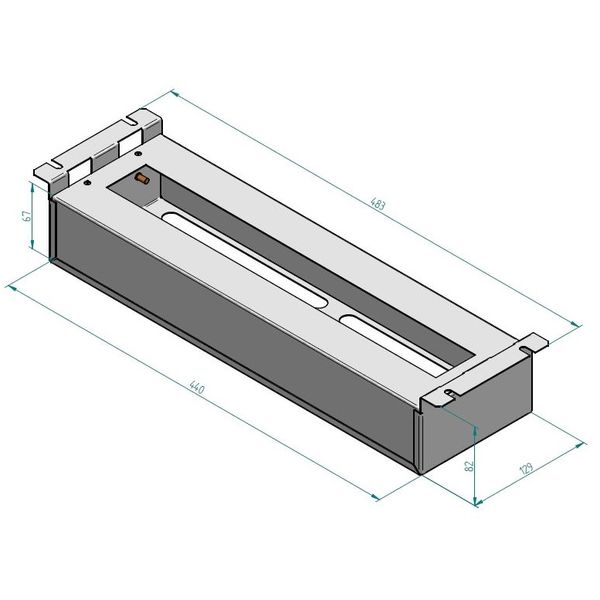 19" DIN-rail panel with back-cover, 3U, RAL7035 image 1