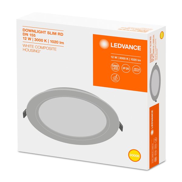 DOWNLIGHT SLIM ROUND 155 12 W 3000 K WT image 11