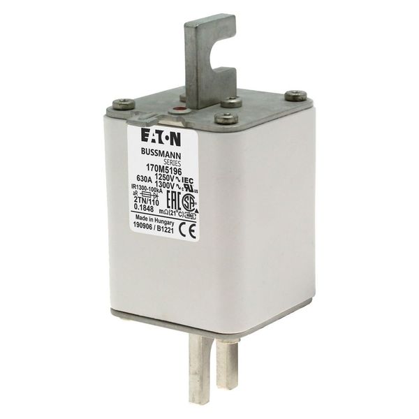 Fuse-link, high speed, 630 A, AC 1250 V, size 2, 61 x 75 x 138 mm, aR, DIN, IEC, type T indicator image 6