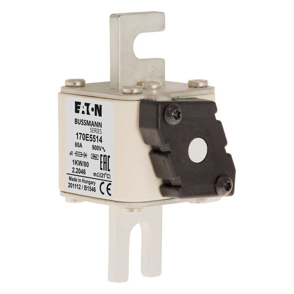 Fuse-link, high speed, 80 A, AC 900 V, DIN 1, 51 x 69 x 109 mm, aR, DIN, IEC, single indicator image 17