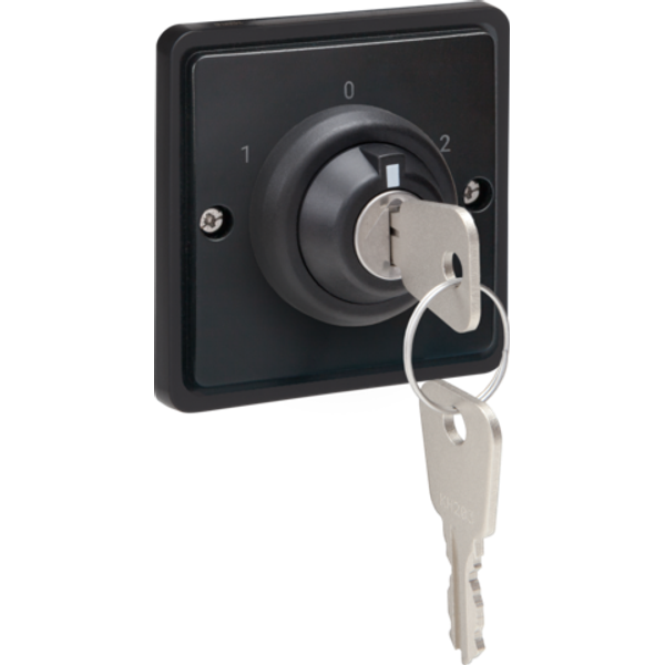 Splashproof key switch 16 A with screw terminals, black image 1