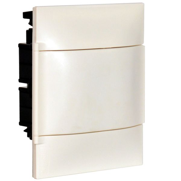 LEGRAND 1X4M FLUSH CABINET WHITE DOOR E+N TERMINAL BLOCK FOR MASONRY WALL image 1