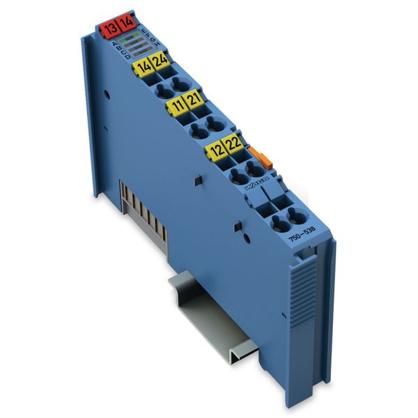 2-channel relay output Potential-free 2 changeover contacts blue image 2