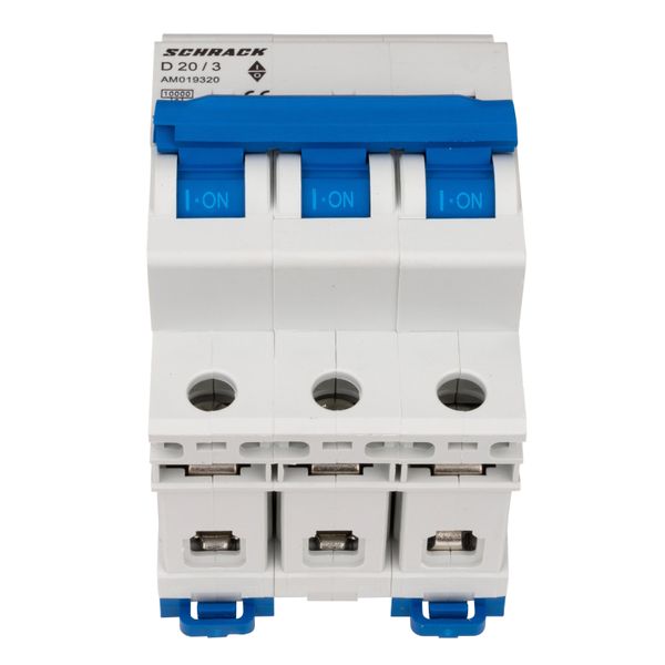 Miniature Circuit Breaker (MCB) AMPARO 10kA, D 20A, 3-pole image 1