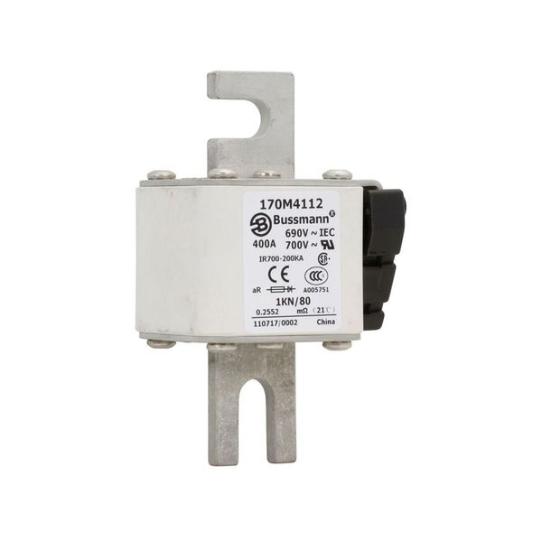 Fuse-link, high speed, 400 A, AC 690 V, DIN 1, 53 x 69 x 108 mm, aR, DIN, IEC, single indicator image 8