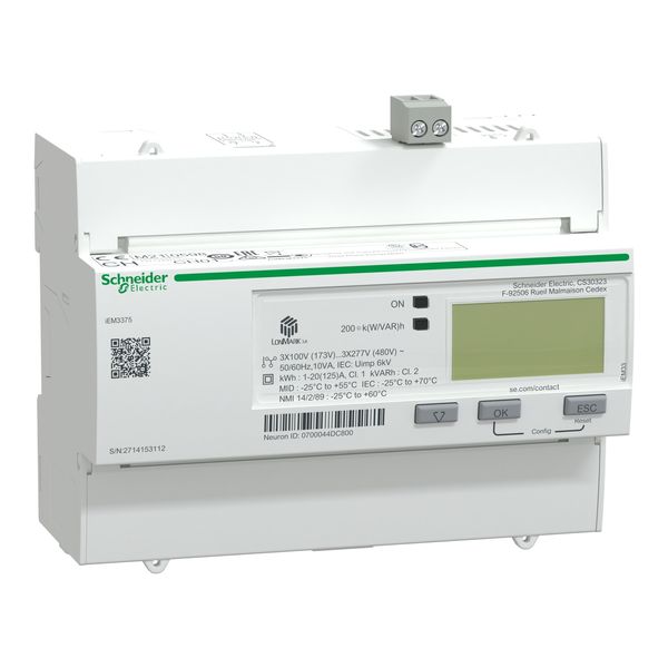 iEM3375 energy meter - 125 A - LON - 1 digital I - multi-tariff - MID image 5