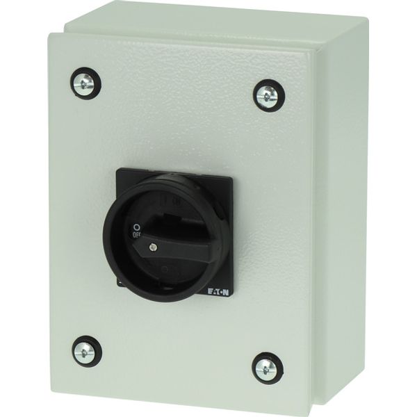 Main switch, P1, 40 A, surface mounting, 3 pole + N, STOP function, With black rotary handle and locking ring, Lockable in the 0 (Off) position, in st image 3