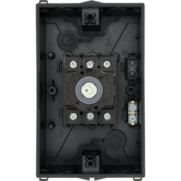 Safety switch, P1, 25 A, 3 pole, STOP function, With black rotary handle and locking ring, Lockable in position 0 with cover interlock, with warning l image 47