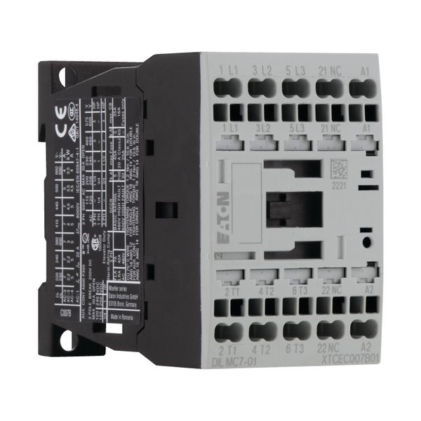 Contactor, 3 pole, 380 V 400 V 3 kW, 1 NC, 230 V 50 Hz, 240 V 60 Hz, AC operation, Spring-loaded terminals image 11