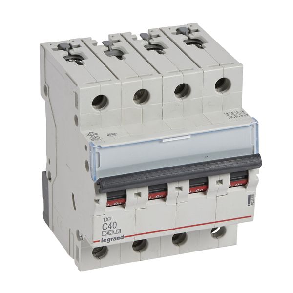 MCB TX³ 6000 - 4P - 400 V~ - 40 A - C curve - prong/fork type supply busbars image 2