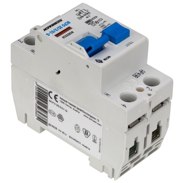 Residual current circuit breaker 25A, 2-p, 100mA, type AC,G image 5