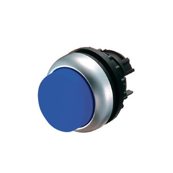 Illuminated pushbutton actuator, RMQ-Titan, Extended, maintained, Blue, Blank, Bezel: titanium image 3