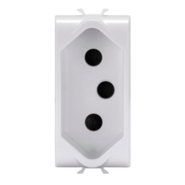 SOUTH AFRICAN STANDARD SOCKET-OUTLET - 250V ac - 2P+E 16A - 1 MODULE - GLOSSY WHITE - CHORUSMART image 1