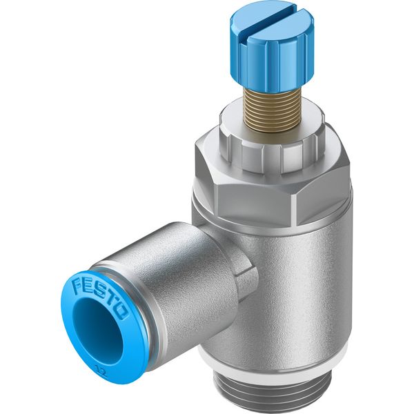 GRLA-1/2-QS-12-RS-D One-way flow control valve image 1