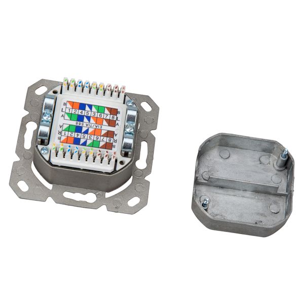 Data Outlet 2xRJ45 shielded Cat.6, UAE, 80x80mm, RAL9010 image 6