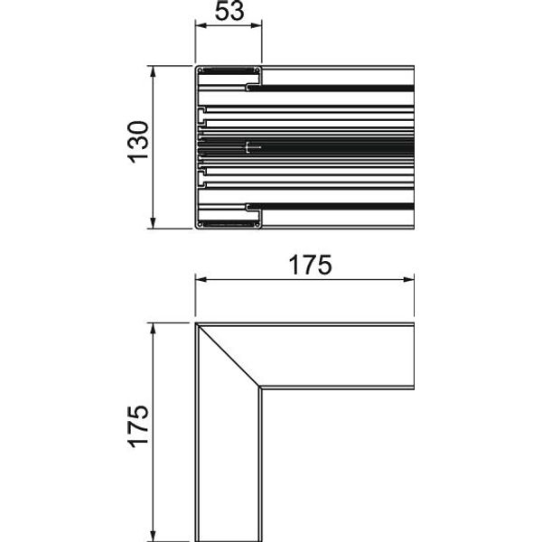 GA-IS53130RW Internal corner Aluminium, rigid form 53x130x175 image 2