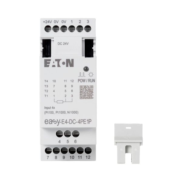 I/O expansion for easyE4 with temperature detection Pt100, Pt1000 or Ni1000, 24 VDC, analog inputs: 4, push-in image 5