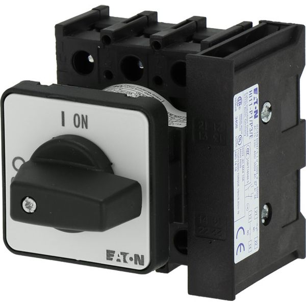 On-Off switch, P1, 40 A, flush mounting, 3 pole, 1 N/O, 1 N/C, with black thumb grip and front plate image 3
