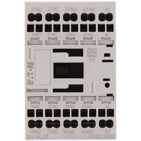 Contactor relay, 24 V DC, 3 N/O, 1 NC, Spring-loaded terminals, DC operation image 2