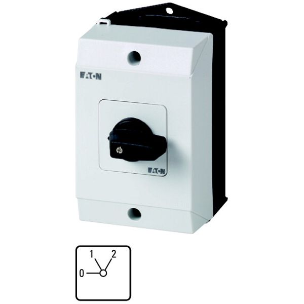 step switch for heating, T0, 20 A, surface mounting, 1 contact unit(s), Contacts: 2, 60 °, maintained, With 0 (Off) position, 0-2, Design number 91 image 1