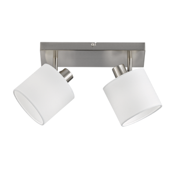 Tommy spotlight 2-pc E14 brushed steel/white image 1