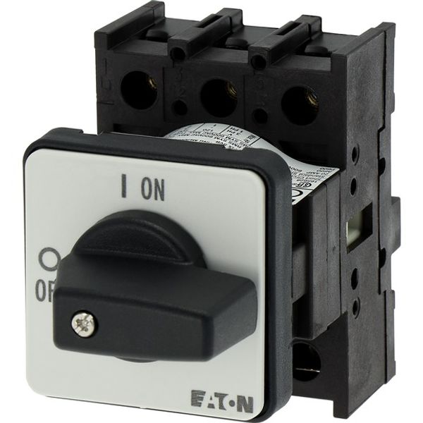 On-Off switch, P1, 25 A, flush mounting, 3 pole, with black thumb grip and front plate image 4