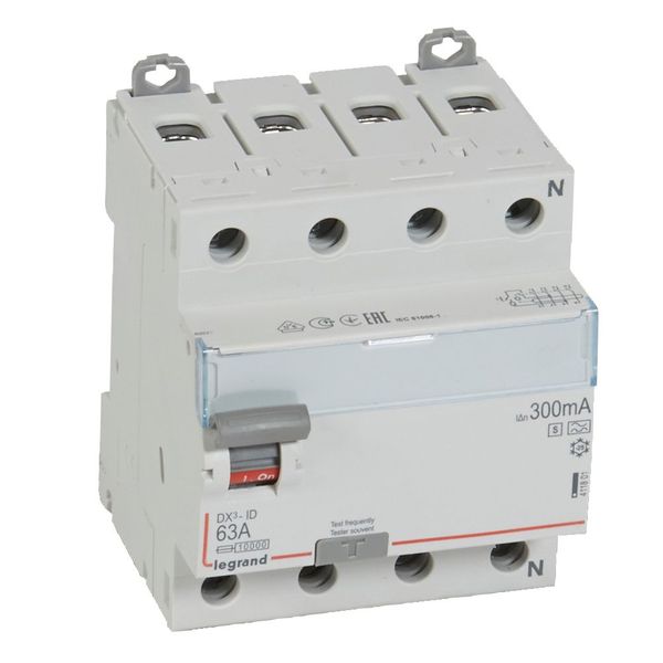 RCD DX³-ID - 4P - 400V~ neutral right hand side - 63A-300mA selective - A type image 1
