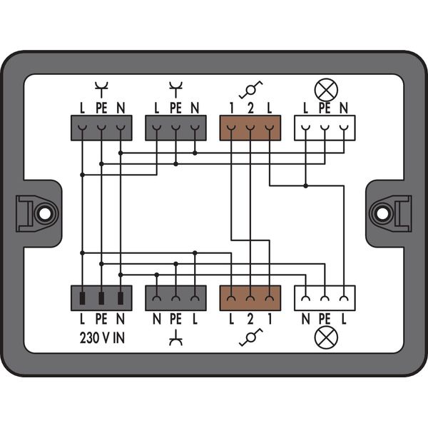 Distribution box Two-way circuit 1 input black image 1