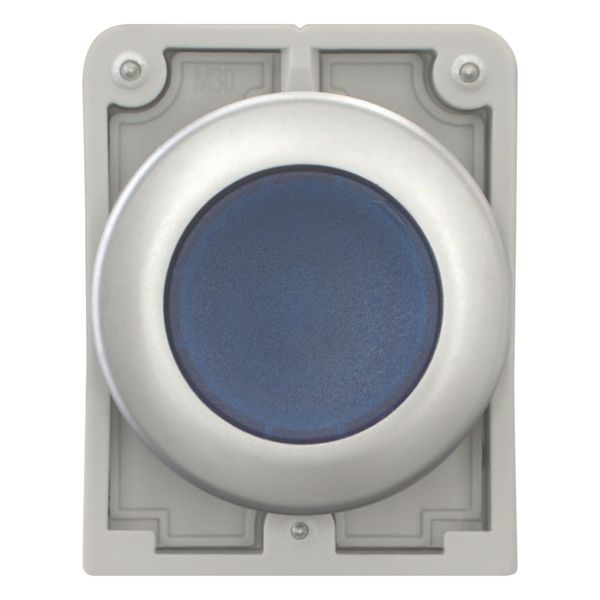 Illuminated pushbutton actuator, RMQ-Titan, Flat, maintained, Blue, Blank, Metal bezel image 10