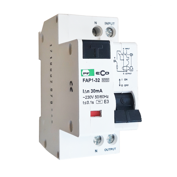 Residual current circuit breaker with over-current protection FAP1-32 (FAP6-AC) С32A 0,03A AC-type, 6kA image 1