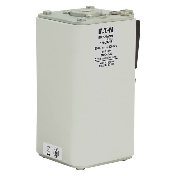 Fuse-link, high speed, 550 A, AC 2000 V, Size 3, 74 x 90 x 143 mm, aR, IEC, single indicator image 6