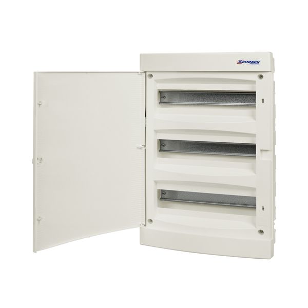 Flush-mounting Distribution Board 3-row, 54MW, white door image 1