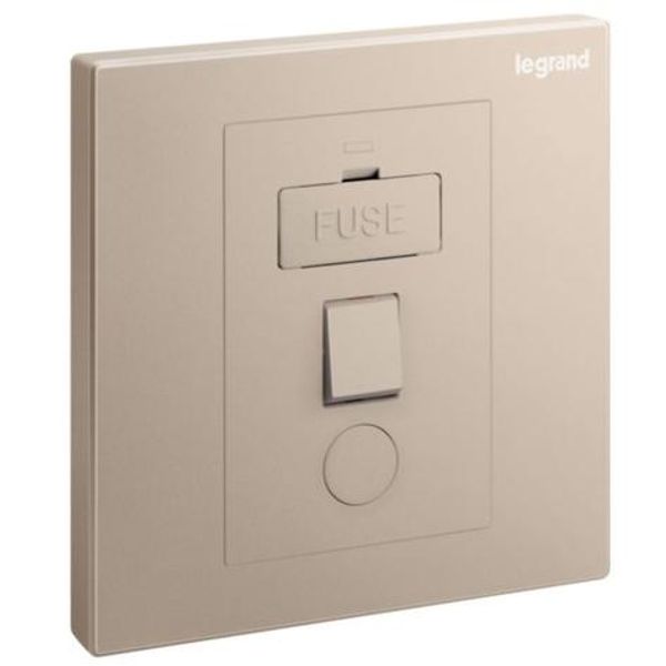 282451-C1 Galion - 1 gang switched fused connection unit with cord outlet - 13A - Rose Gold image 1