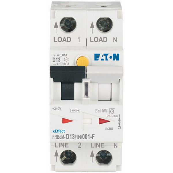 Digital RCD/MCB combination, 13 A, 10 mA, MCB trip characteristic: D, 1p+N, RCD trip characteristic: F image 1