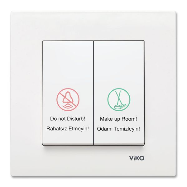 Karre White DND/MUR Two Gang Switch image 1