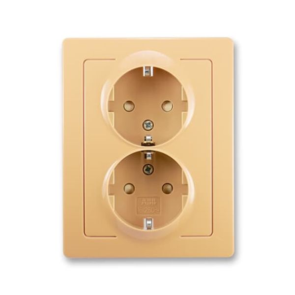 5518-3029 S Double socket outlet with earthing contacts, with hinged lids image 5