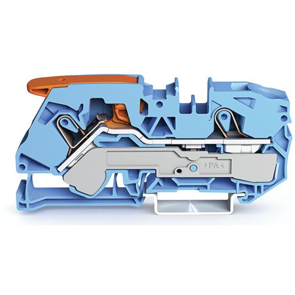 2-conductor through terminal block with lever and Push-in CAGE CLAMP® image 1