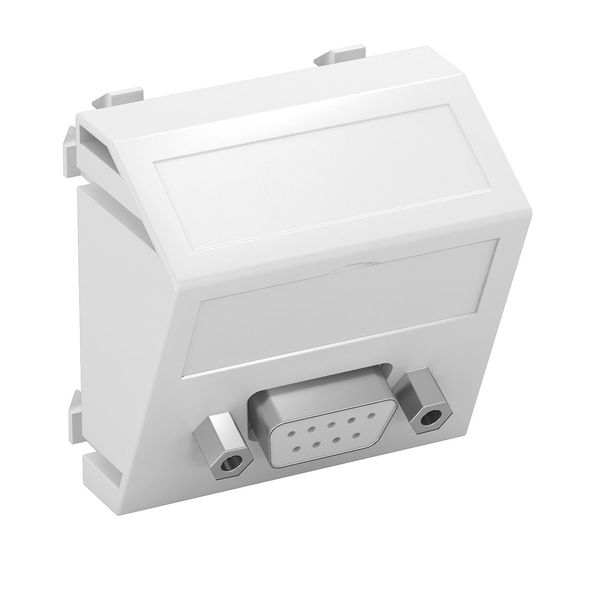 MTS-DB9 S RW1  Multimedia carrier D-Sub9, connector, screw connection, 45x45mm, pure white Polycarbonate image 1