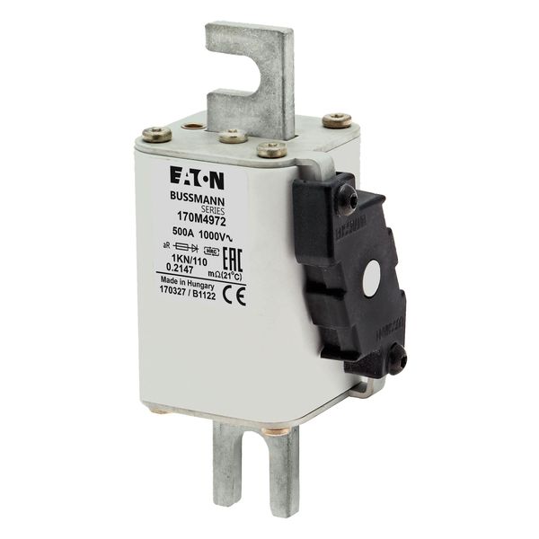 Fuse-link, high speed, 500 A, AC 1000 V, DIN 1, 51 x 69 x 138 mm, aR, DIN, IEC, type K indicator image 8